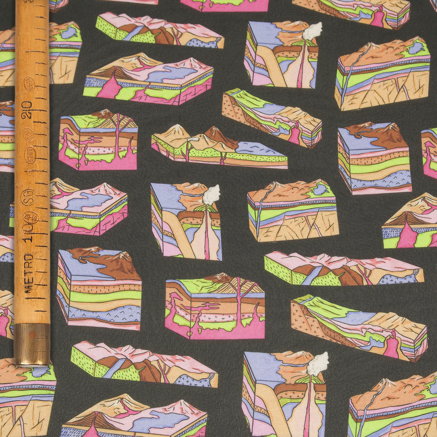 Printed Viscose Georgette - Geology