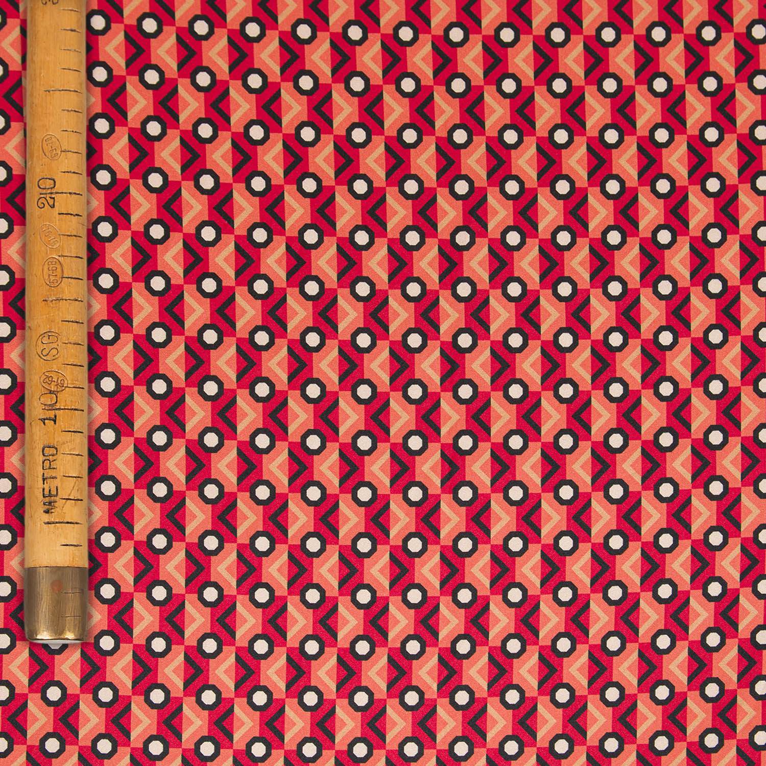 Optical Printed Silk Satin - Labyrinth