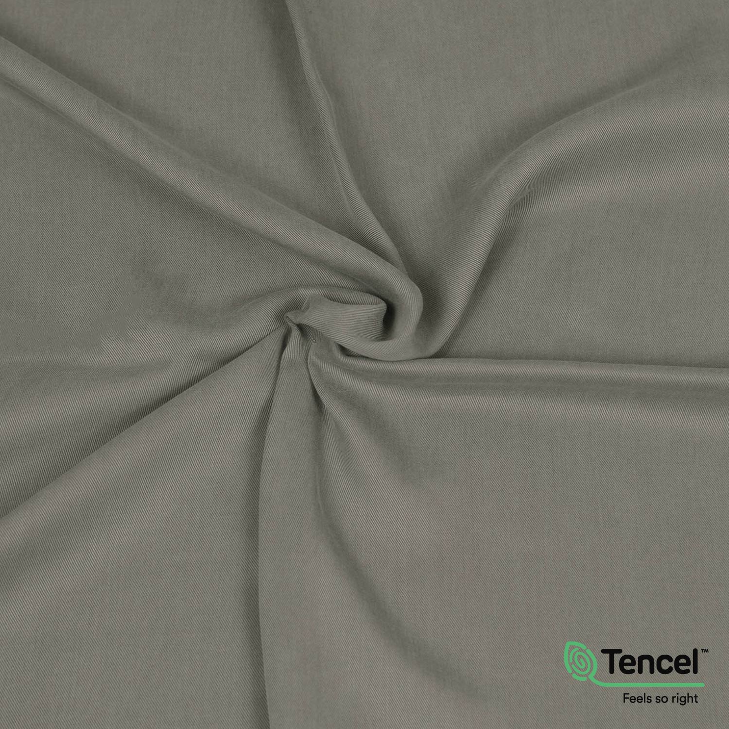 Tessuto twill in Tencel™ morbido e sostenibile, con drappeggio fluido, fibra ecologica dall’eucalipto, ideale per gonne, camicie, vestiti, pantaloni, completi. Color grigio