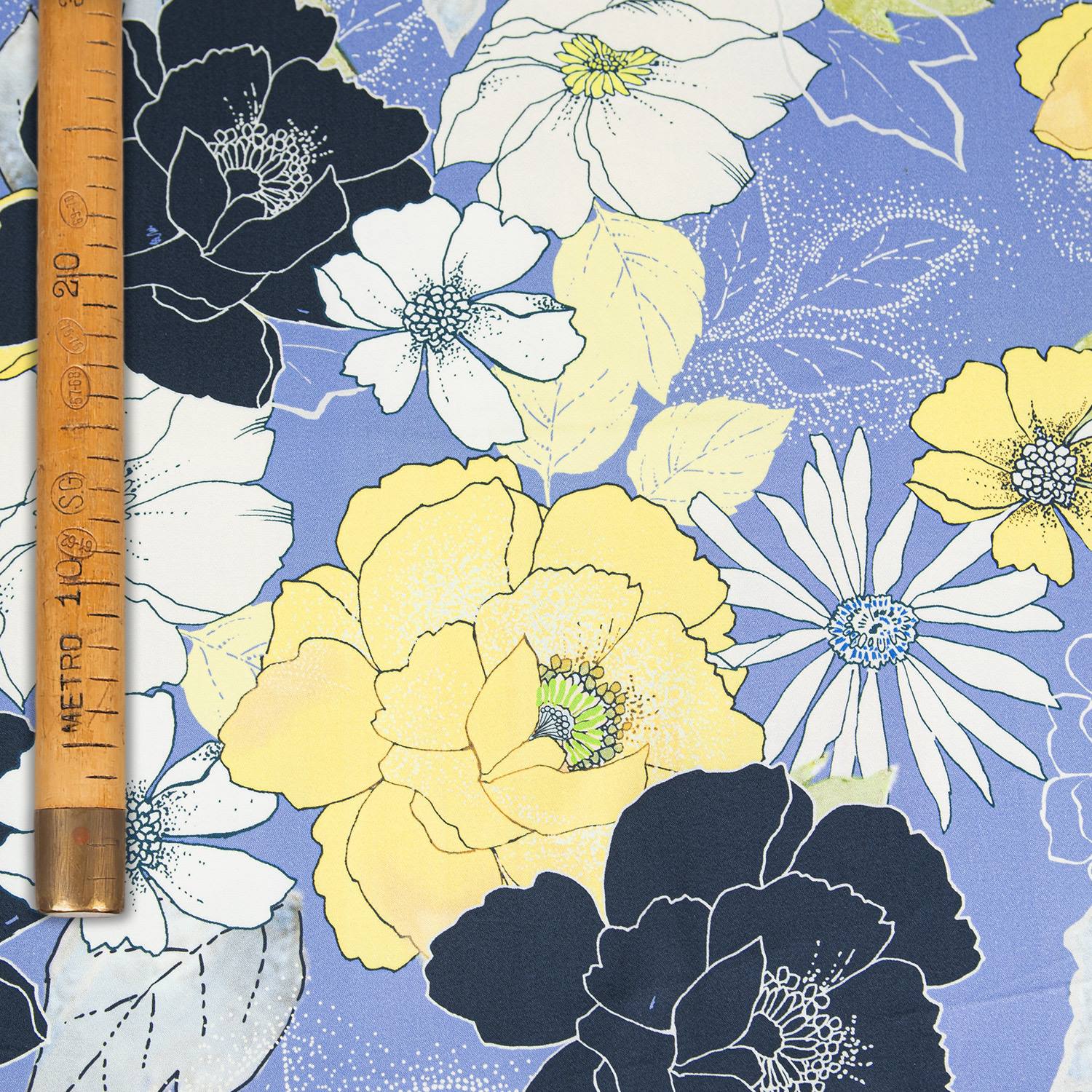 Stretch Printed Cotton Satin - Jobim