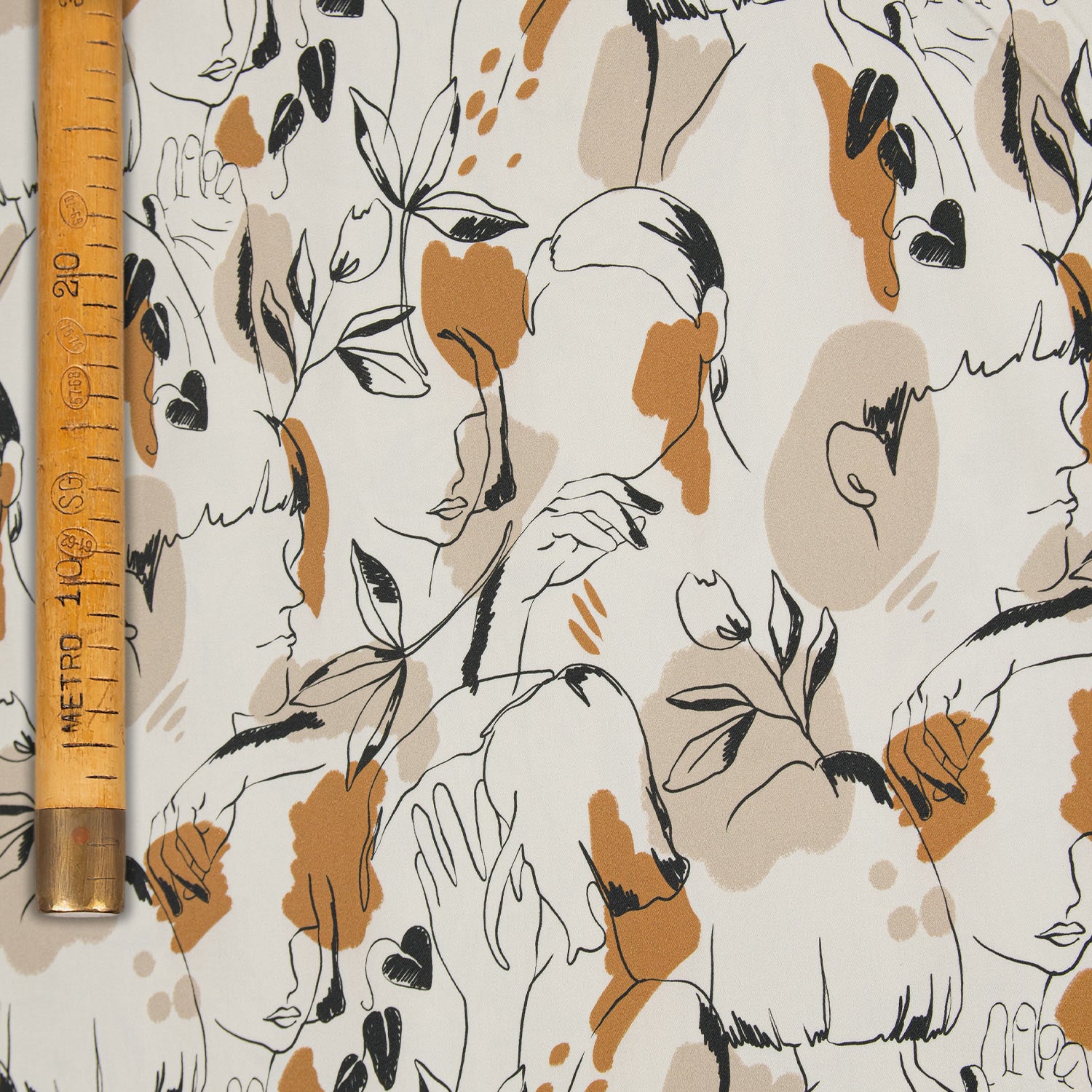 Stretch Printed Cotton Satin - Silhouette