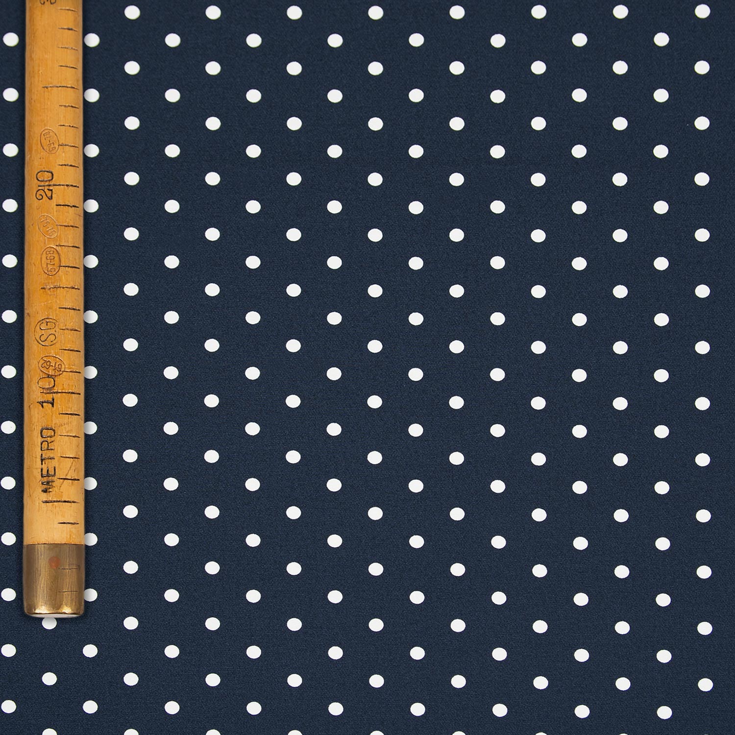 Printed Cotton Gabardine - Blue Polka Dot