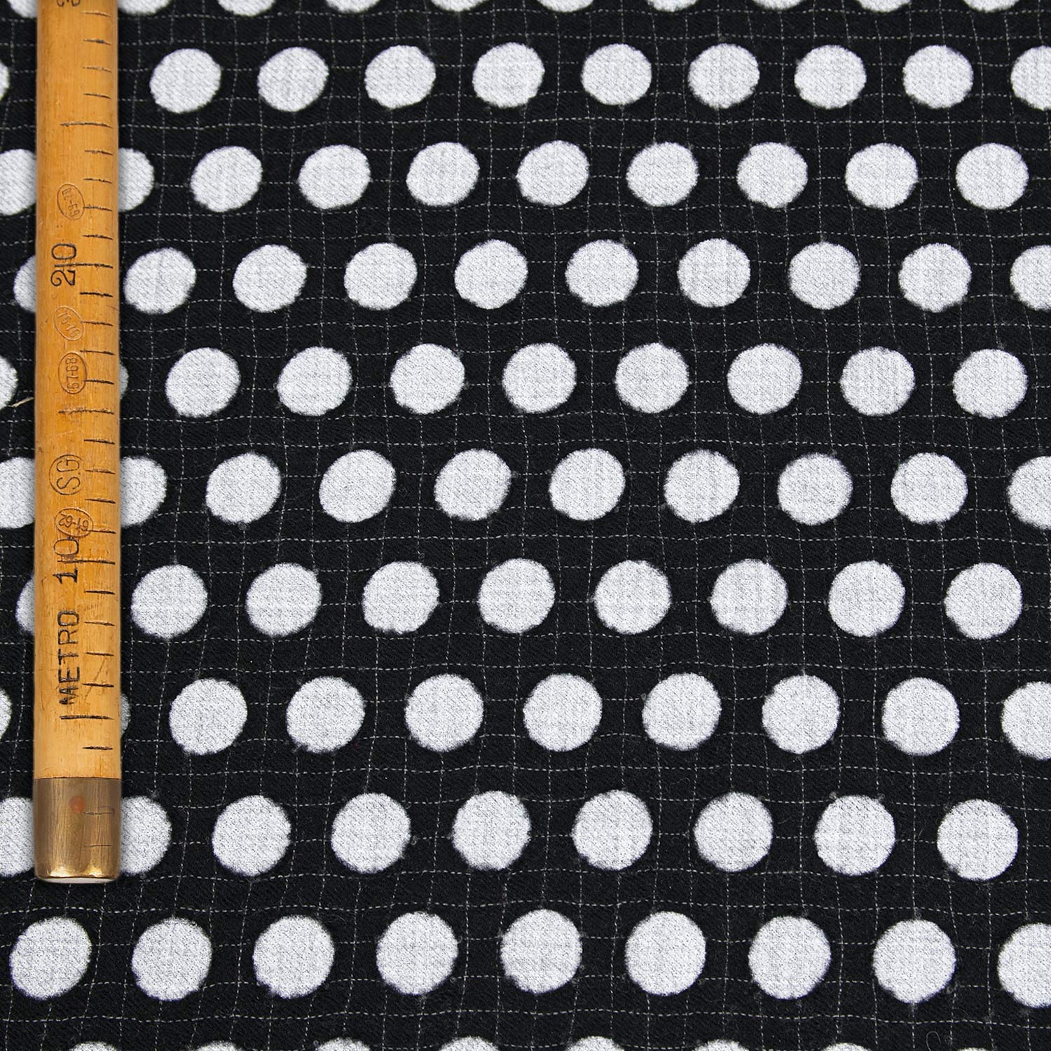 Polka Dot Print Wool Muslin
