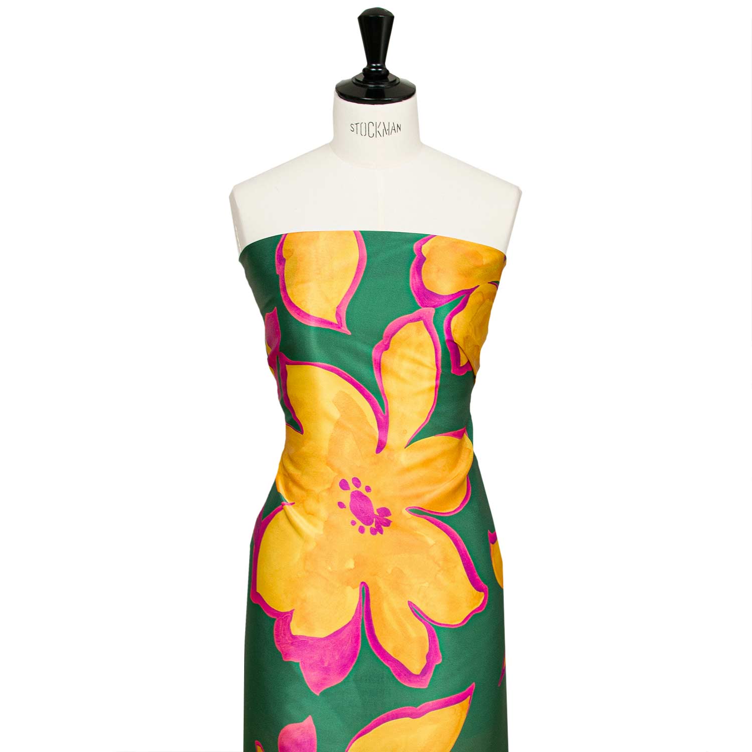 Printed Silk Satin - Pop Plumeria