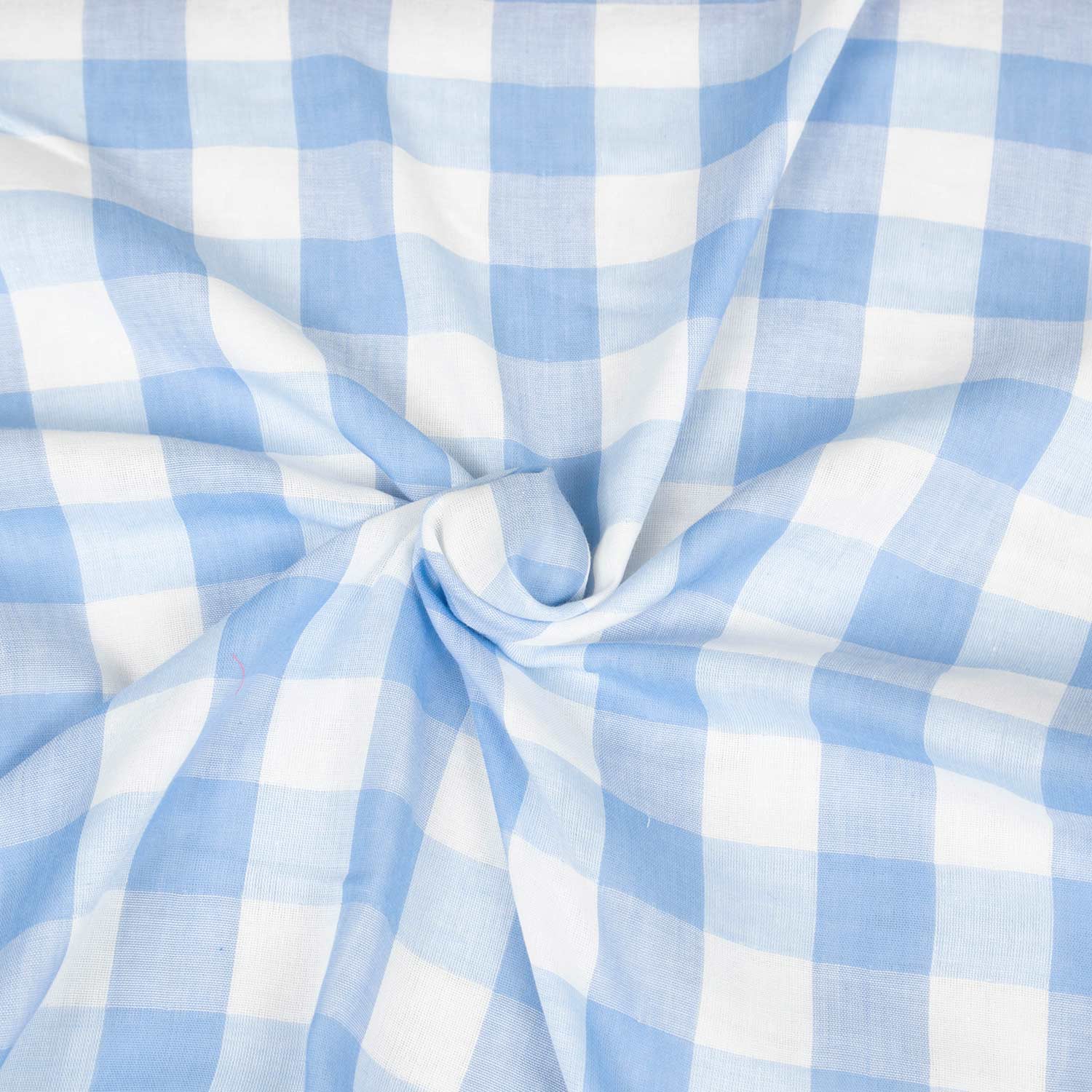 Garza doppia cotone vichy azzurro bianco tessuto deadstock al metro shop online abbigliamento primavera estate