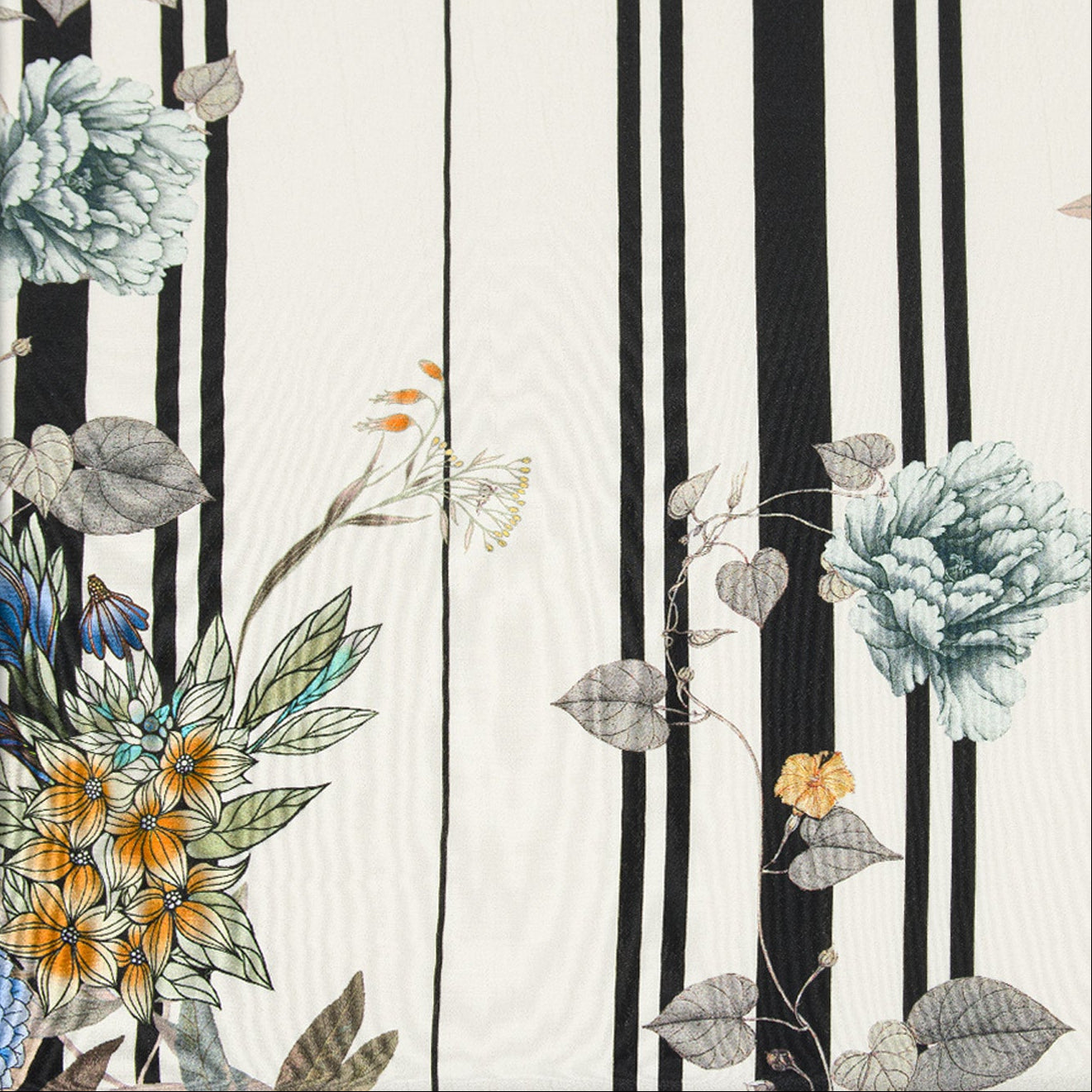 Flower Stripes - Viscose (FABRIC REMNANT 2 M)