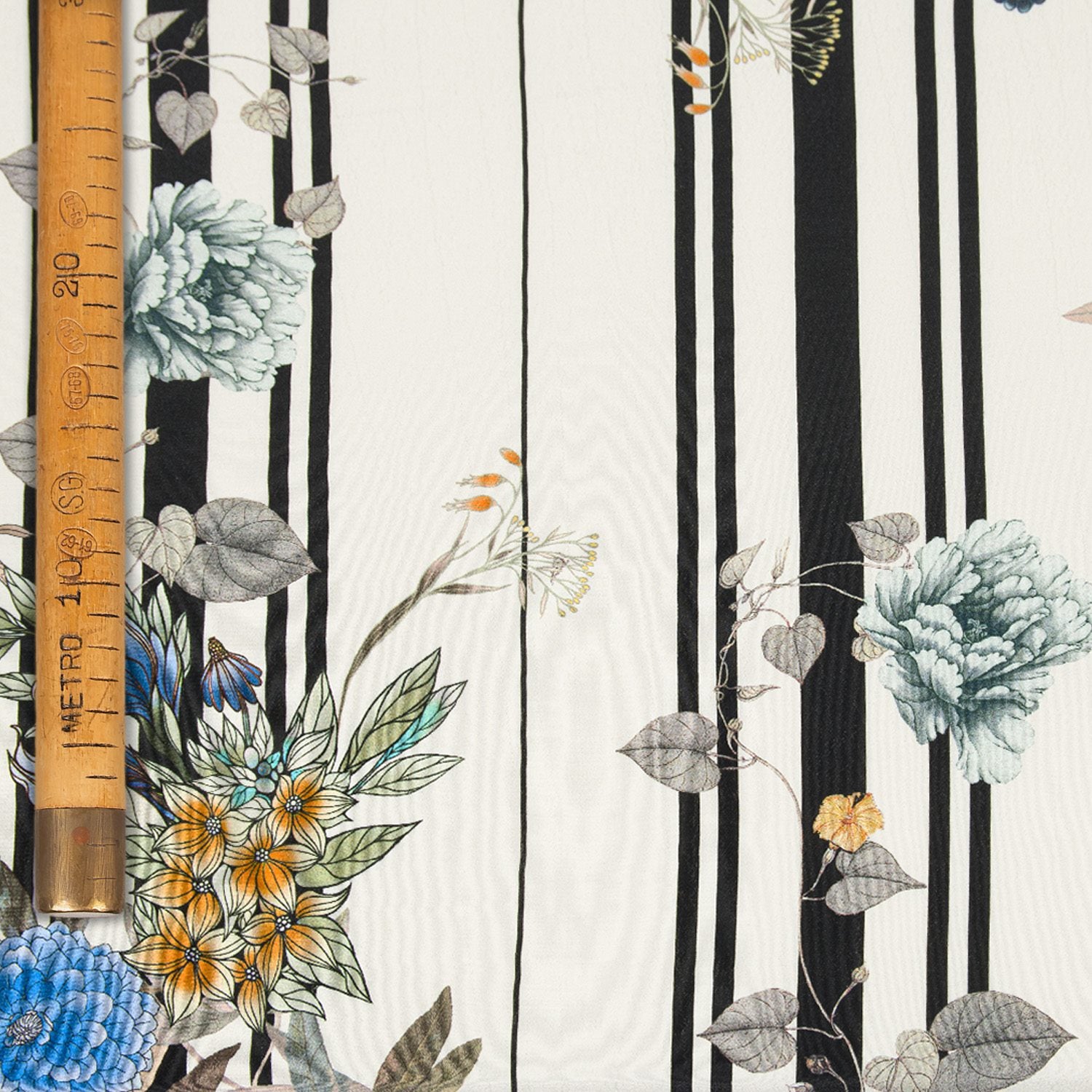 Viscose Crêpe Marocaine - Flower Stripes