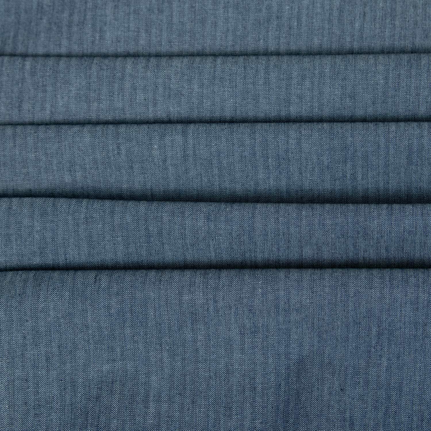 Denim jeans in puro cotone con texture herringbone, tessuto resistente per abbigliamento e workwear, disponibile in grandi quantità, blu jeans