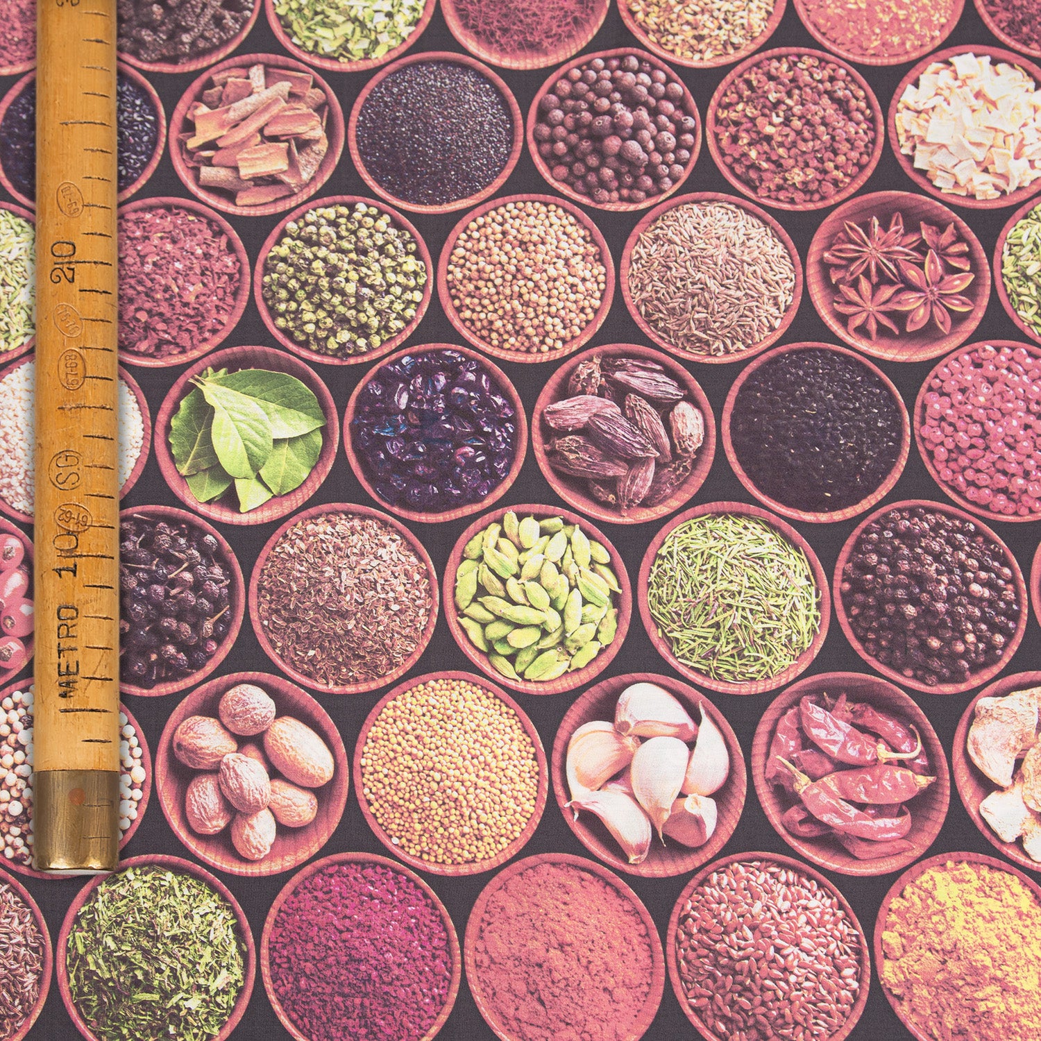 Printed Cotton - Cinnamon &amp; Cloves