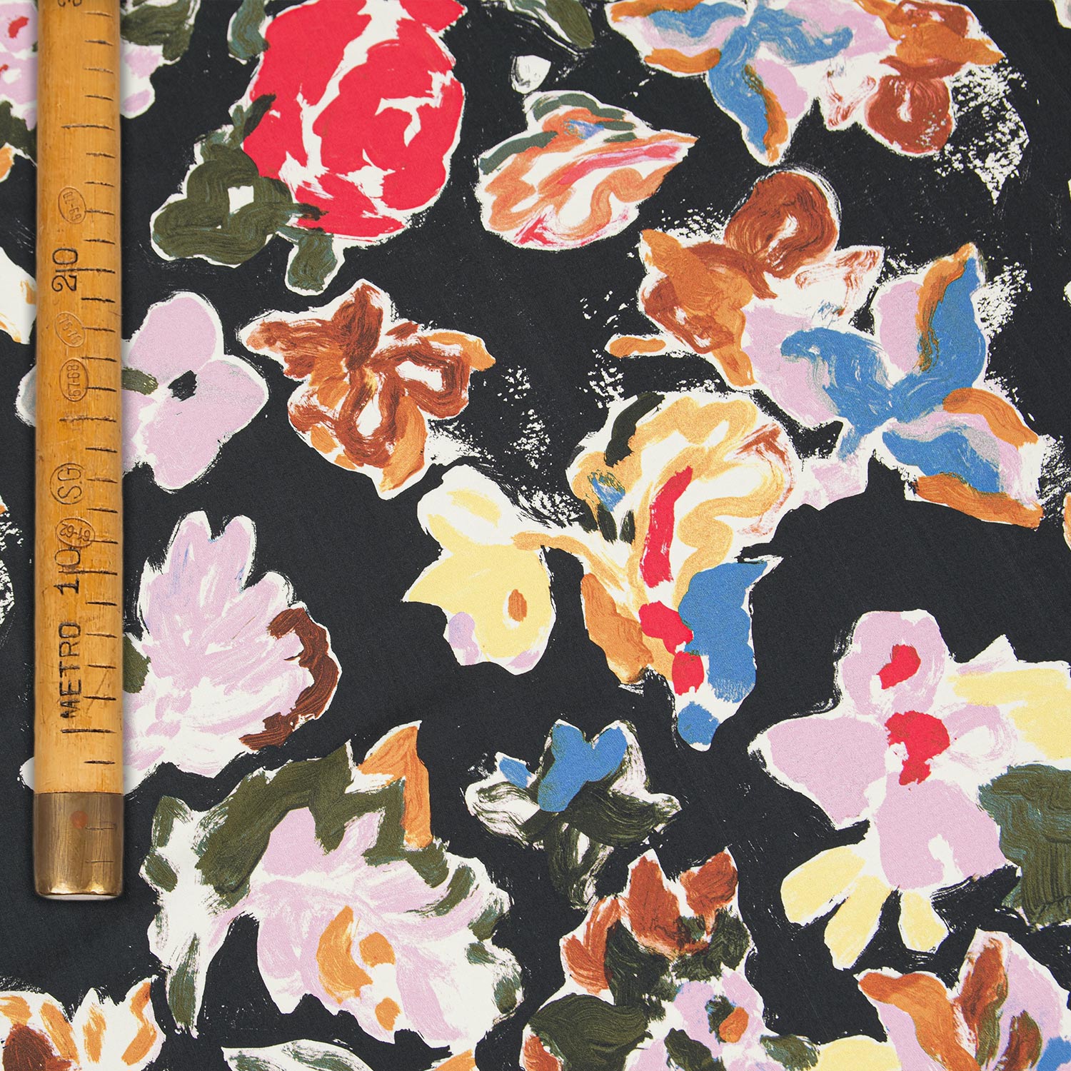 Printed Cotton - Flowers and Tempera