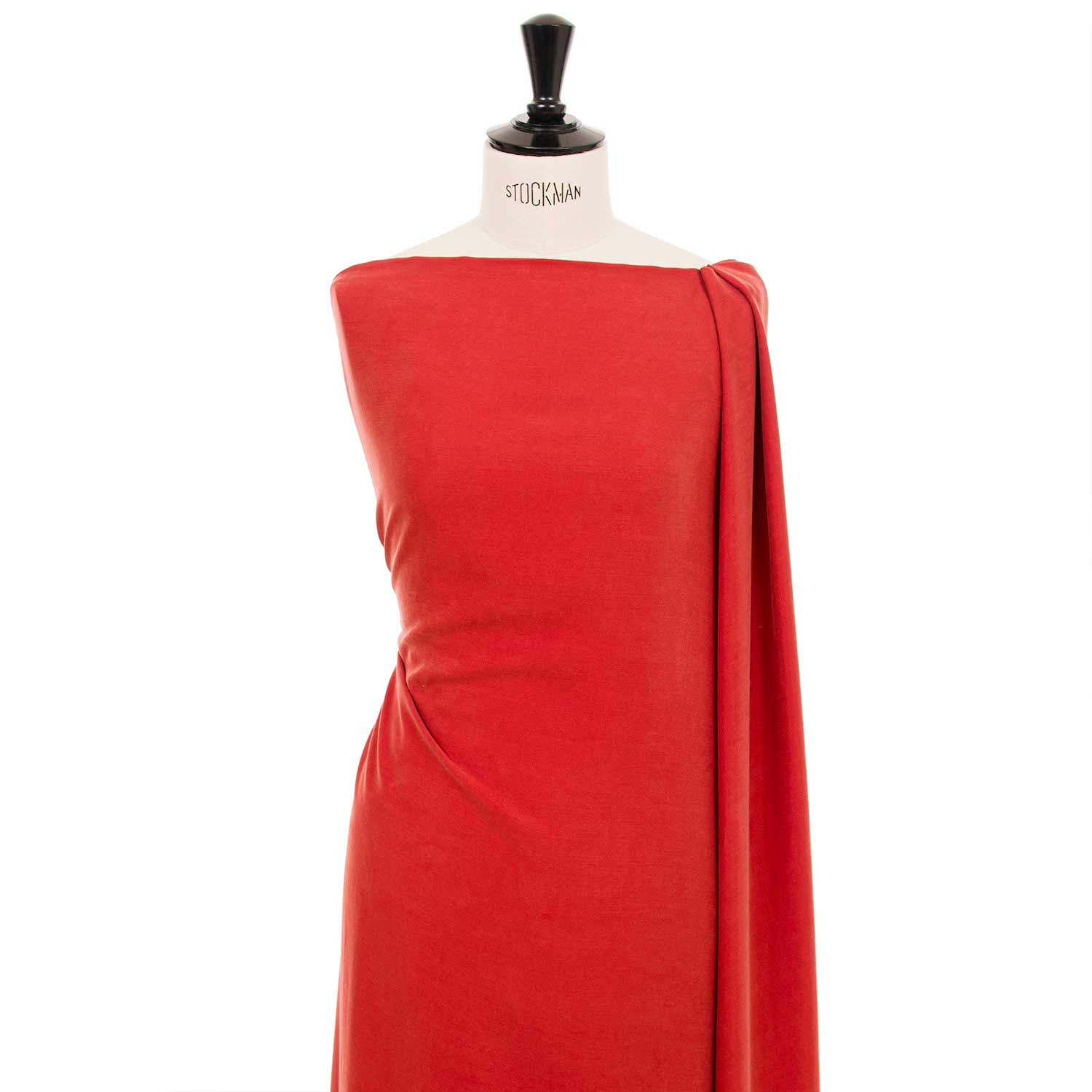 Manichino con stoffa twill in Tencel™ morbido e sostenibile, con drappeggio fluido, fibra ecologica dall’eucalipto, ideale per gonne, camicie, vestiti, pantaloni, completi. Color arancio terracotta